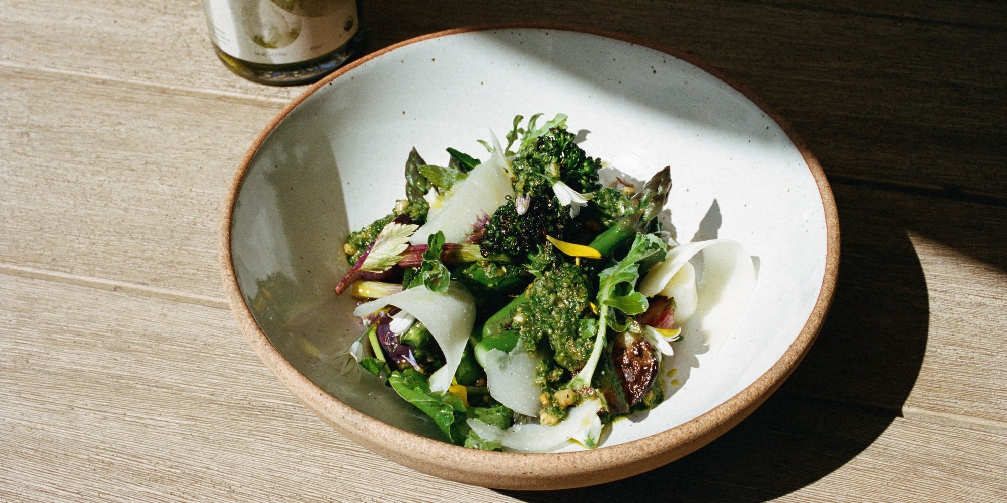 Spring Vegetable Salad, Pecorino & Salsa Verde