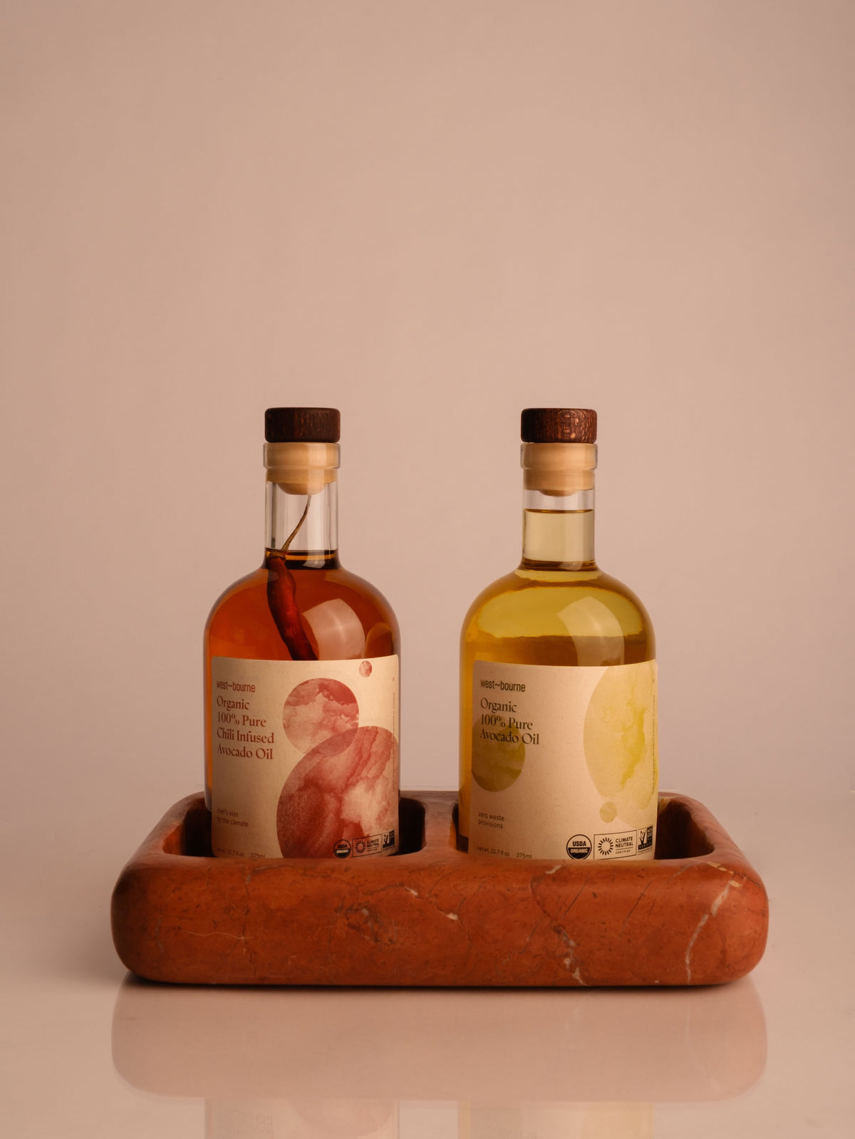 Montana Labelle Red Marble Tray + Chili Avocado Oil + 100% Pure Avocado Oil