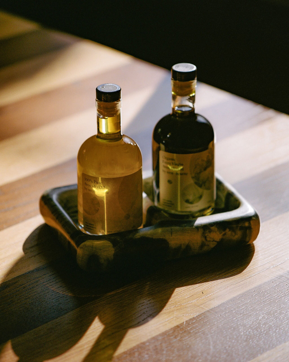 
                Avocado Oil Set with our exclusive Montana Labelle Green Verde Marble Tray